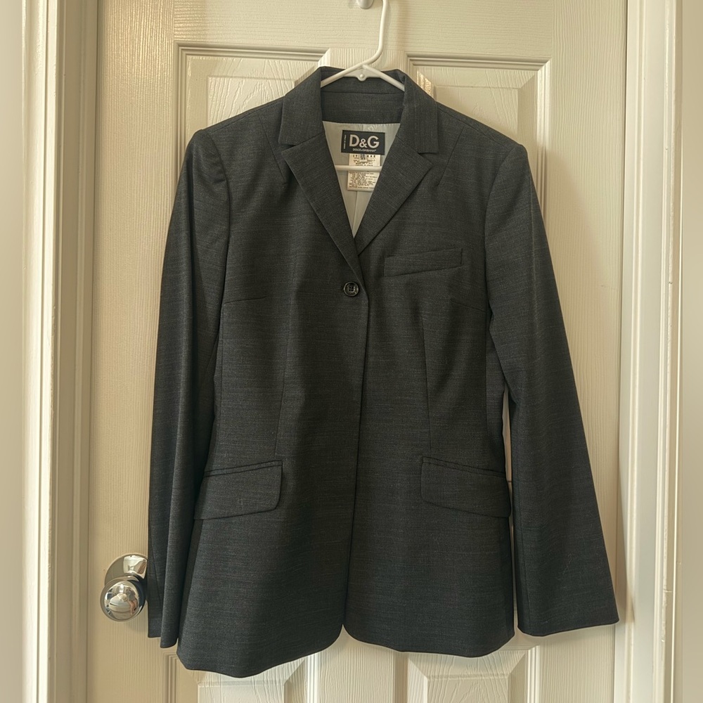 Dolce & Gabbana Wool Blend Blazer & Pants Set